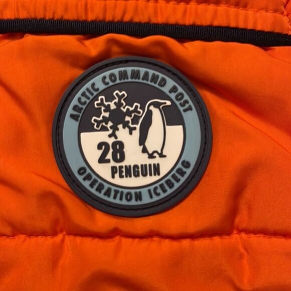 Carter’s Puffer Vest Zip Up Toddler Boy Size 24 Mo Orange/Black Front Pockets - Picture 5 of 9